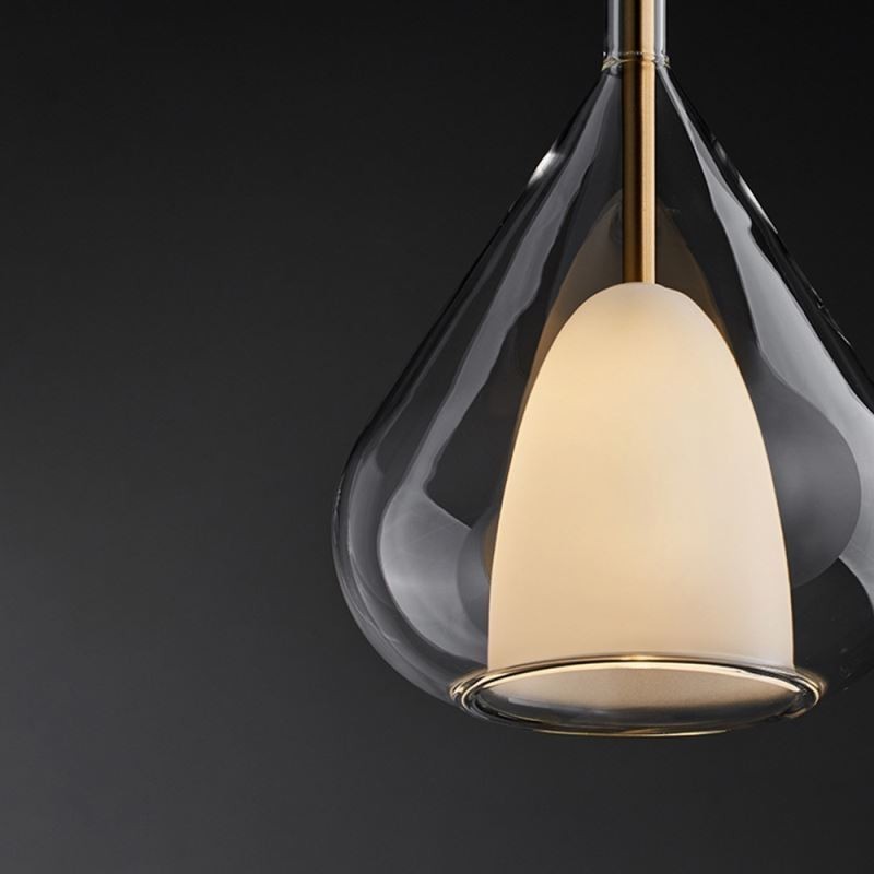 Lampada a sospensione moderna minimalista in vetro doppio per soffitto