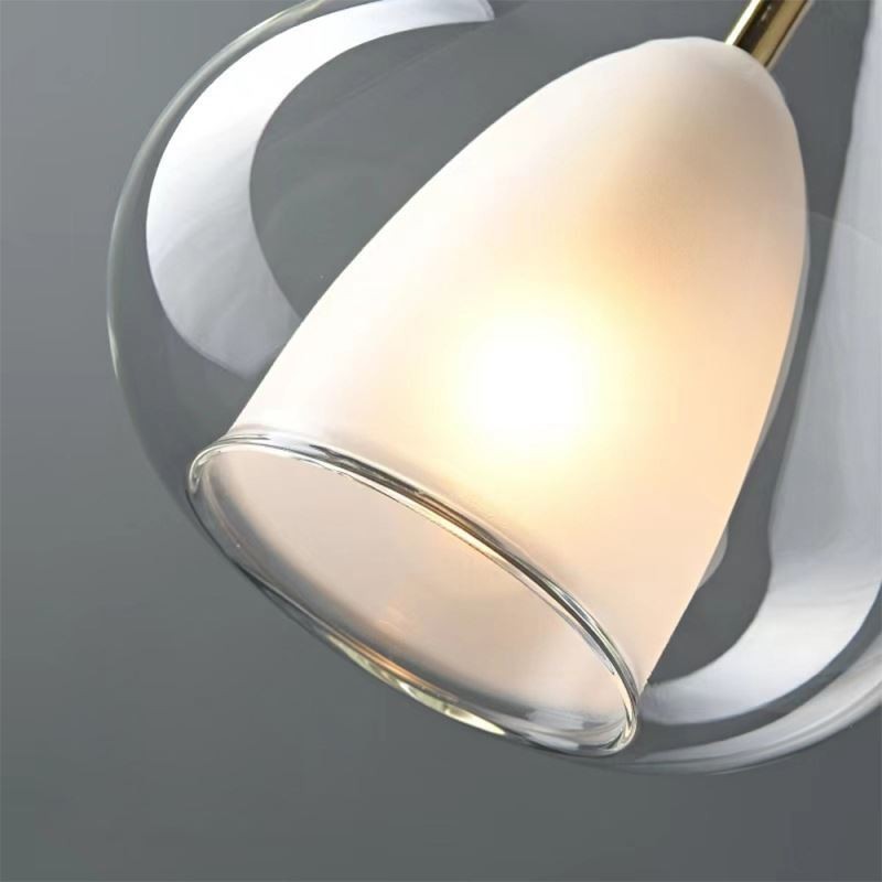Lampada a sospensione moderna minimalista in vetro doppio per soffitto