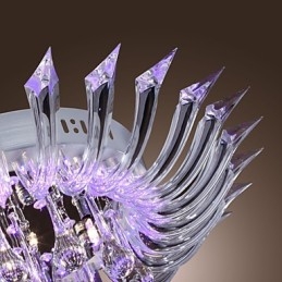 Plafoniera a filo moderna contemporanea in cristallo e vetro trasparente 6 luci G4 55 cm