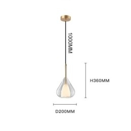 Lampada a sospensione moderna minimalista in vetro doppio per soffitto