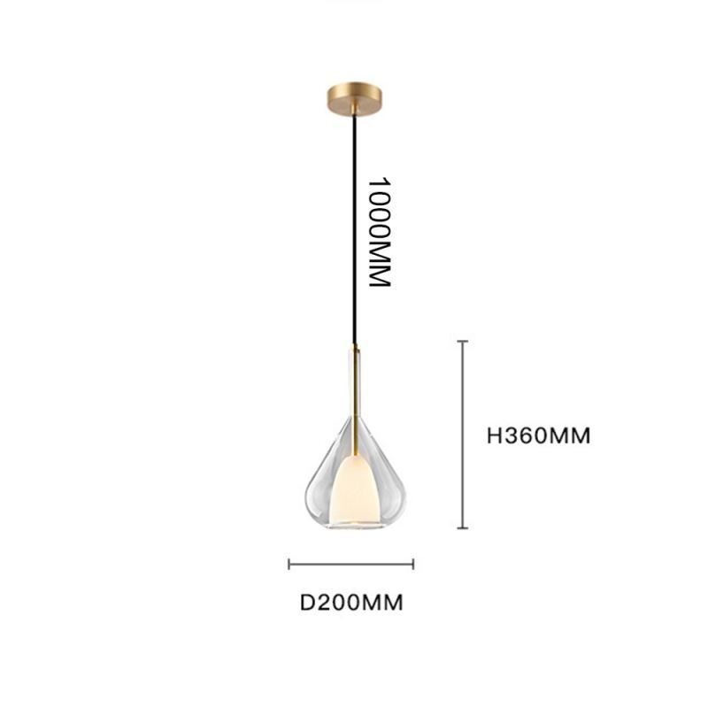 Lampada a sospensione moderna minimalista in vetro doppio per soffitto