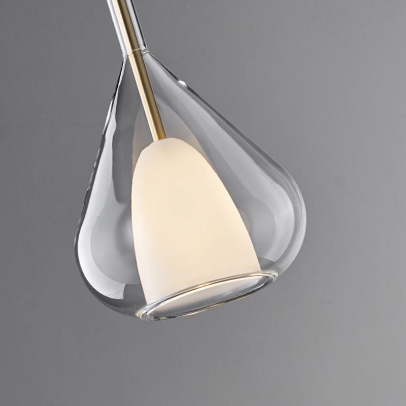 Lampada a sospensione moderna minimalista in vetro doppio per soffitto