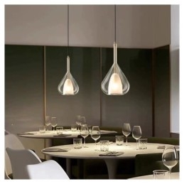 Lampada a sospensione moderna minimalista in vetro doppio per soffitto