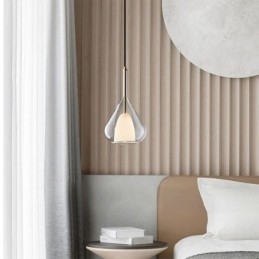 Lampada a sospensione moderna minimalista in vetro doppio per soffitto