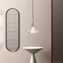Lampada a sospensione moderna minimalista in vetro doppio per soffitto