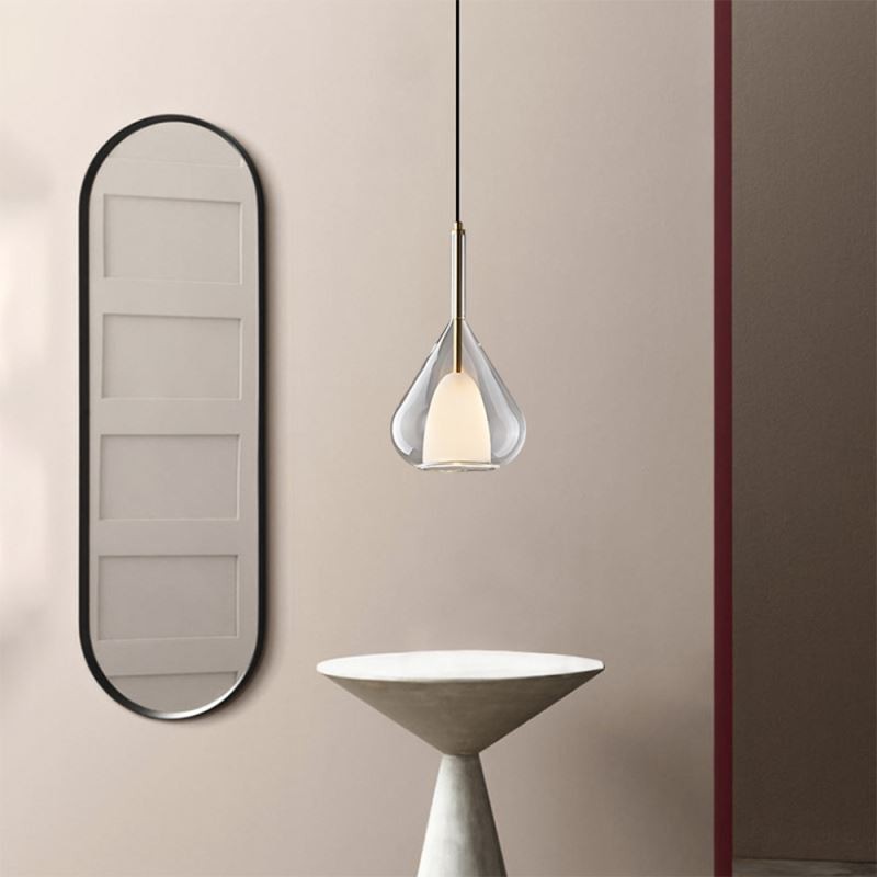 Lampada a sospensione moderna minimalista in vetro doppio per soffitto