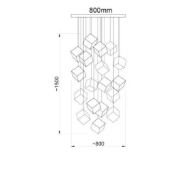 Lampada a sospensione in vetro creativa con paralume e dettagli in metallo