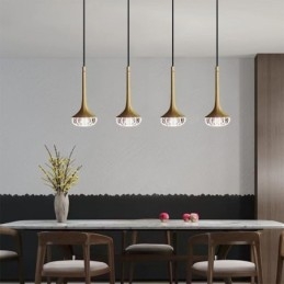 Lampada a sospensione moderna in vetro e metallo 12×12×22 cm, LED G4 12V, cavo 100 cm regolabile
