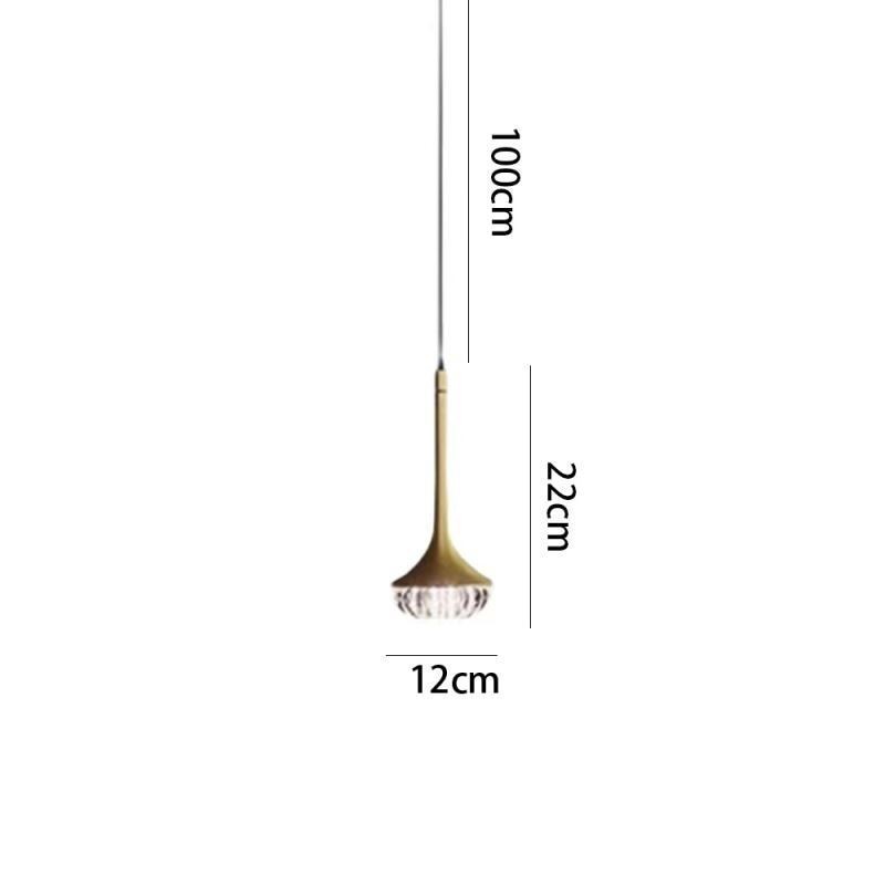 Lampada a sospensione moderna in vetro e metallo 12×12×22 cm, LED G4 12V, cavo 100 cm regolabile