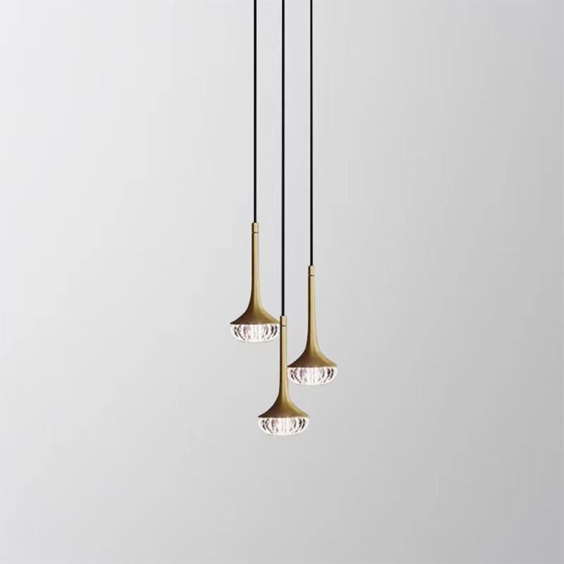 Lampada a sospensione moderna in vetro e metallo 12×12×22 cm, LED G4 12V, cavo 100 cm regolabile