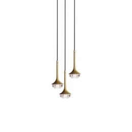 Lampada a sospensione moderna in vetro e metallo 12×12×22 cm, LED G4 12V, cavo 100 cm regolabile