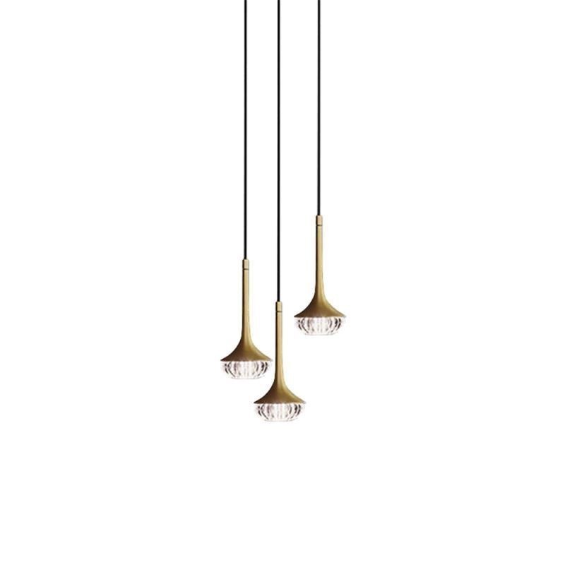 Lampada a sospensione moderna in vetro e metallo 12×12×22 cm, LED G4 12V, cavo 100 cm regolabile