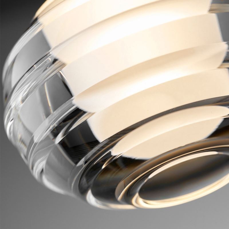 Lampada a sospensione in vetro nera 12x12x10 cm, LED integrato
