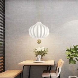 Lampada a sospensione in vetro bianco a sfera, 3 luci E26/E27, cavo regolabile 100 cm