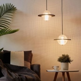 Lampada a sospensione da soffitto in vetro moderno 8W LED dimmerabile tricolore