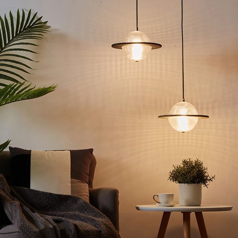 Lampada a sospensione da soffitto in vetro moderno 8W LED dimmerabile tricolore