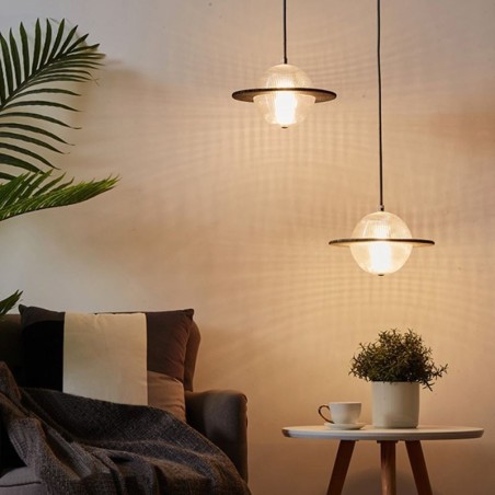Lampada a sospensione da soffitto in vetro moderno 8W LED dimmerabile tricolore