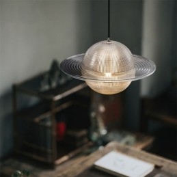Lampada a sospensione da soffitto in vetro moderno 8W LED dimmerabile tricolore
