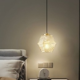 Lampada a sospensione in vetro moderna con fissaggio in ottone E12/E14