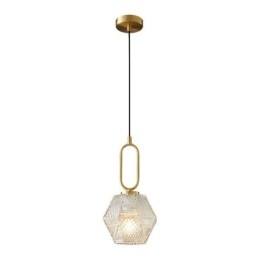 Lampada a sospensione in vetro moderna con fissaggio in ottone E12/E14