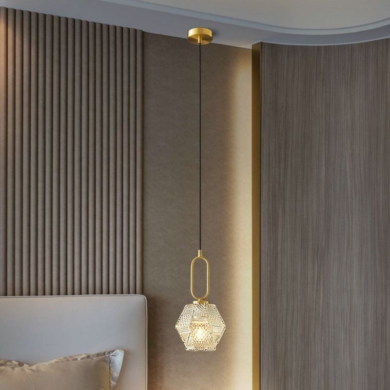 Lampada a sospensione in vetro moderna con fissaggio in ottone E12/E14