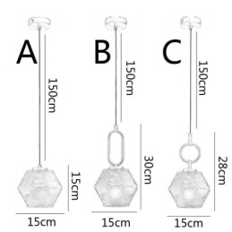Lampada a sospensione in vetro moderna con fissaggio in ottone E12/E14