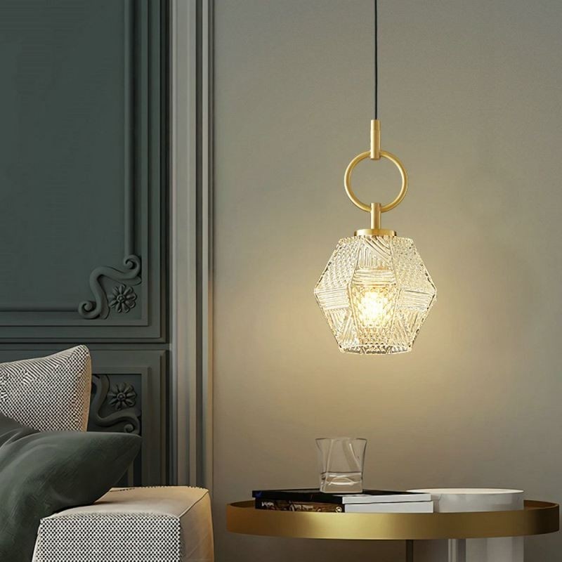 Lampada a sospensione in vetro moderna con fissaggio in ottone E12/E14