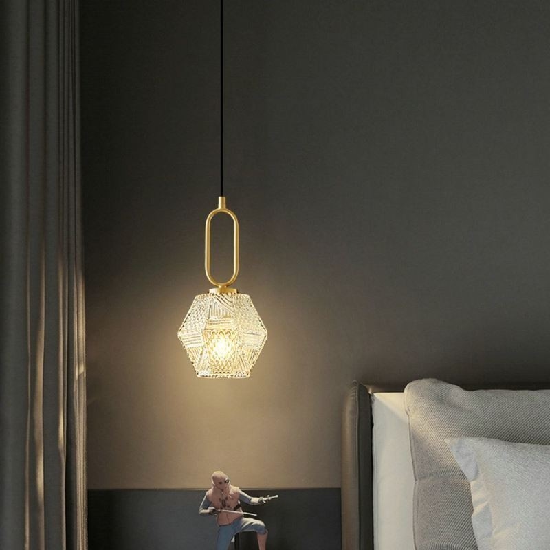 Lampada a sospensione in vetro moderna con fissaggio in ottone E12/E14