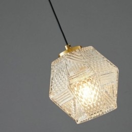 Lampada a sospensione in vetro moderna con fissaggio in ottone E12/E14