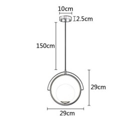 Lampada a sospensione in vetro a sfera con dettagli in ottone, E12/E14, 29×29 cm