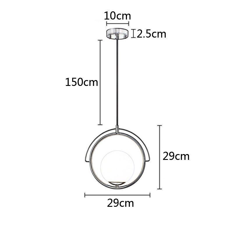 Lampada a sospensione in vetro a sfera con dettagli in ottone, E12/E14, 29×29 cm