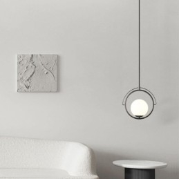 Lampada a sospensione in vetro a sfera con dettagli in ottone, E12/E14, 29×29 cm