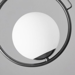 Lampada a sospensione in vetro a sfera con dettagli in ottone, E12/E14, 29×29 cm