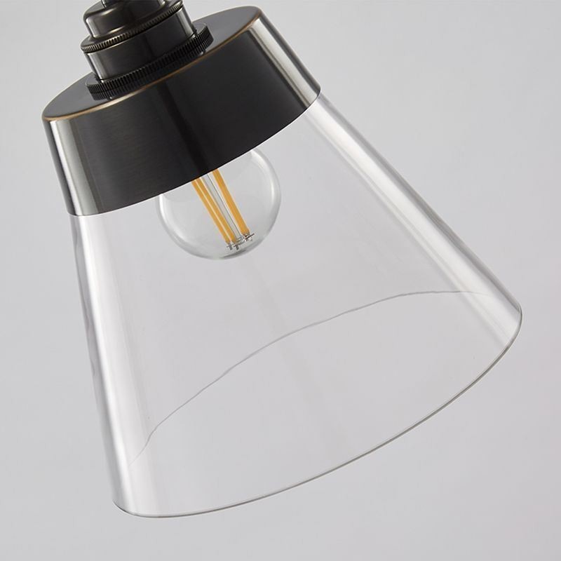 Lampada a sospensione in vetro trasparente moderna, 1 luce, attacco E26/E27, 16 x 20 cm