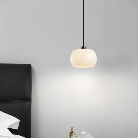 Lampada a sospensione in vetro a zucca con dettagli in ottone E26/E27 27×17 cm