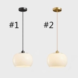 Lampada a sospensione in vetro a zucca con dettagli in ottone E26/E27 27×17 cm