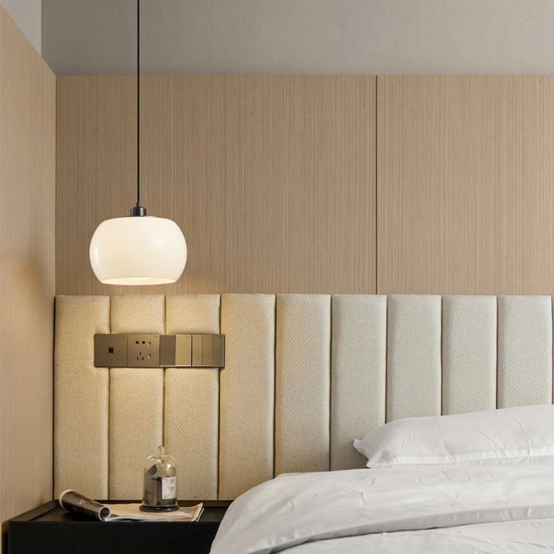 Lampada a sospensione in vetro a zucca con dettagli in ottone E26/E27 27×17 cm