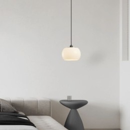Lampada a sospensione in vetro a zucca con dettagli in ottone E26/E27 27×17 cm