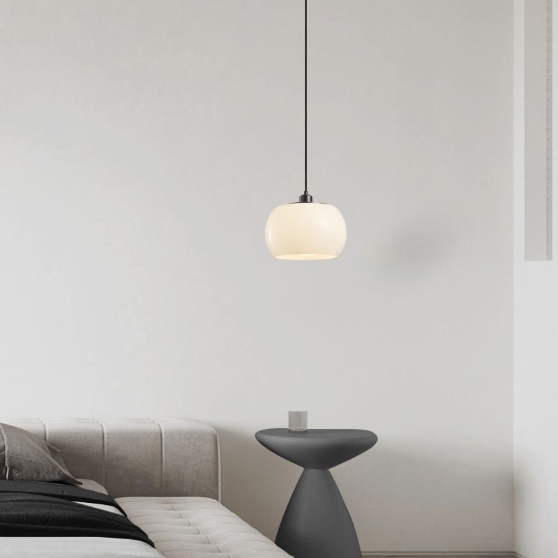 Lampada a sospensione in vetro a zucca con dettagli in ottone E26/E27 27×17 cm