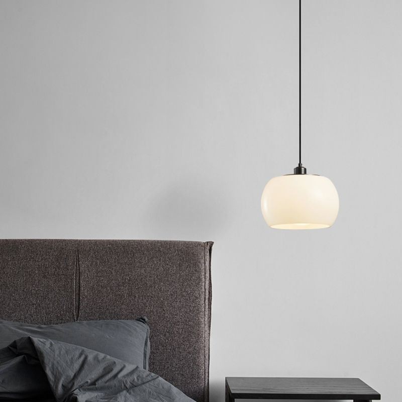 Lampada a sospensione in vetro a zucca con dettagli in ottone E26/E27 27×17 cm