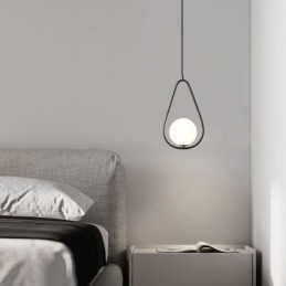 Lampada a sospensione moderna globo in vetro con goccia d’acqua 23×40 cm E12/E14 ottone