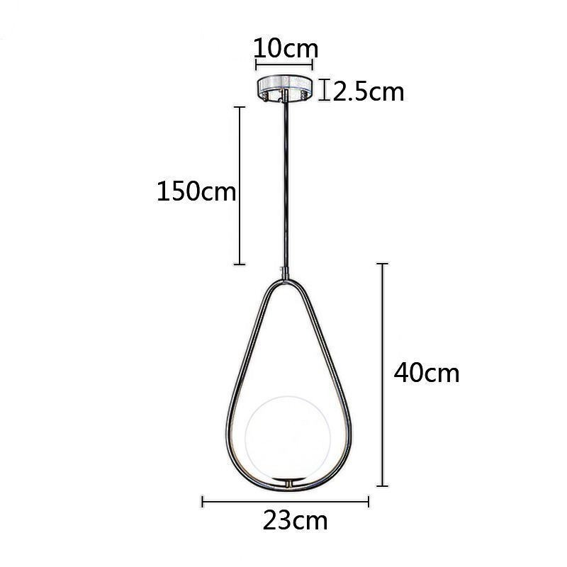 Lampada a sospensione moderna globo in vetro con goccia d’acqua 23×40 cm E12/E14 ottone