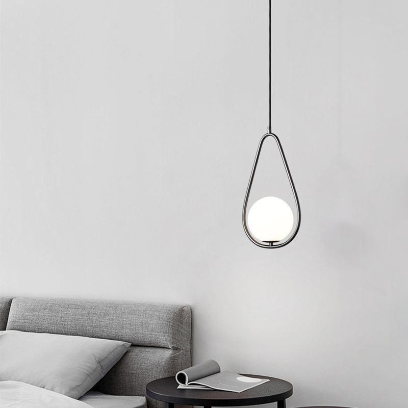 Lampada a sospensione moderna globo in vetro con goccia d’acqua 23×40 cm E12/E14 ottone