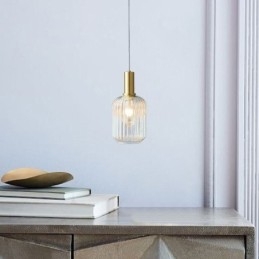 Lampada a sospensione in vetro moderna con attacco in ottone, 1 luce, E26/E27
