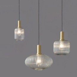 Lampada a sospensione in vetro moderna con attacco in ottone, 1 luce, E26/E27