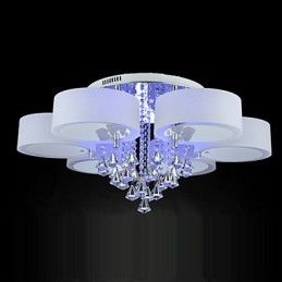 Plafoniera a filo moderna in cristallo, argento, 85 cm