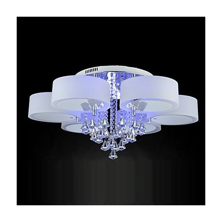 Plafoniera a filo moderna in cristallo, argento, 85 cm