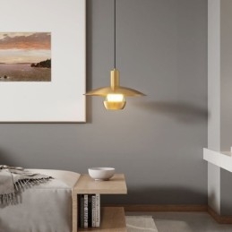 Lampada a sospensione singola in ottone spazzolato E26/E27 33 x 20 cm