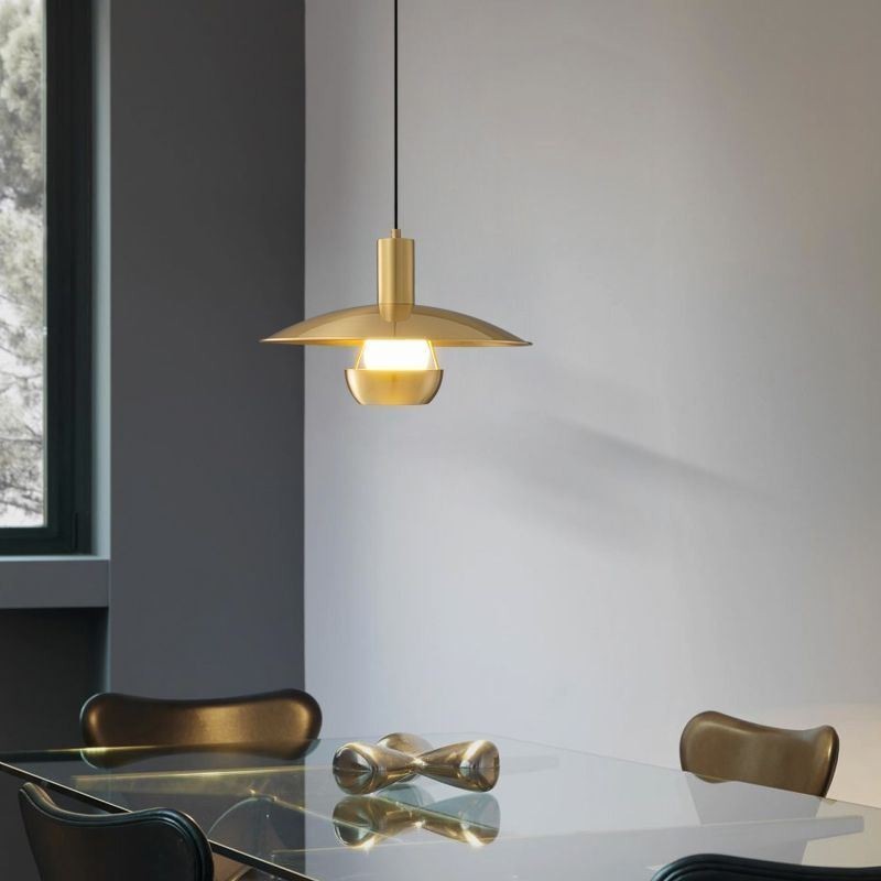 Lampada a sospensione singola in ottone spazzolato E26/E27 33 x 20 cm