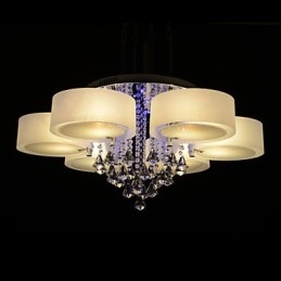 Plafoniera a filo moderna in cristallo, argento, 85 cm